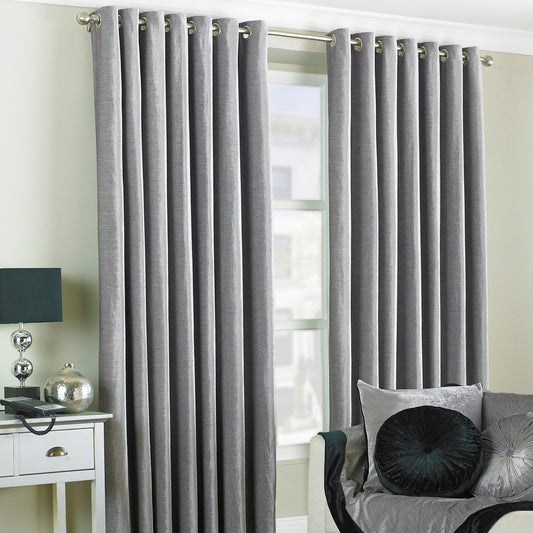WELLESLEY 168X183 RING TOP CURTAINS SILVE