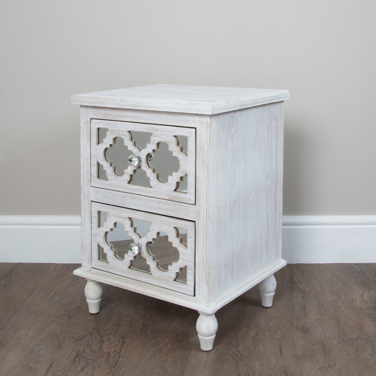 Hampton Beach 2 Drawer Cabinet Washed Ash And Mirror - DSP