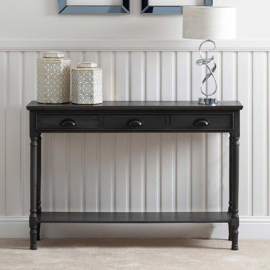 Delta Large 3 Drawer Console Table Grey - Cup Handle-DSP