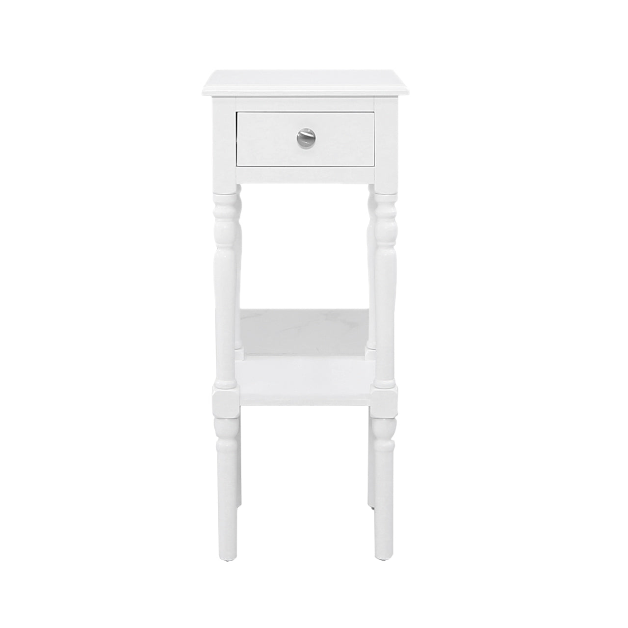 Delta 1 Drawer Telephone Table White - Ball Handle