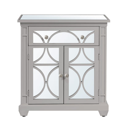 Torino 1 Drawer 2 Door Cabinet Grey with Round Satin Handle