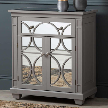 Torino 1 Drawer 2 Door Cabinet Grey with Round Satin Handle