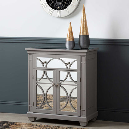 Torino 1 Drawer 2 Door Cabinet Grey with Round Satin Handle