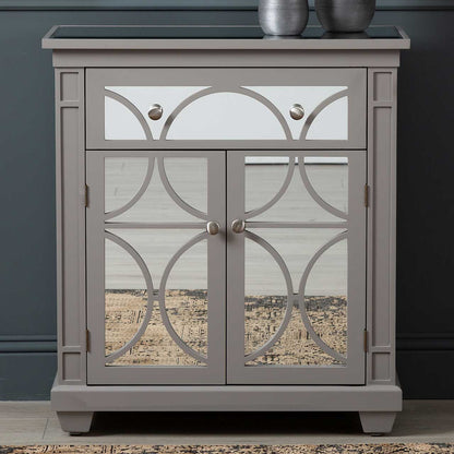 Torino 1 Drawer 2 Door Cabinet Grey with Round Satin Handle