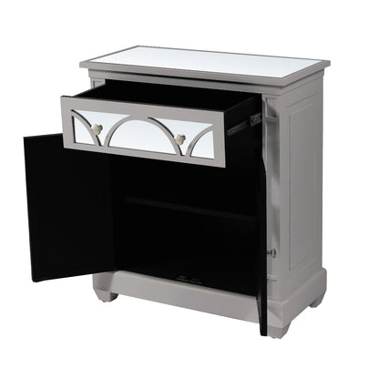 Torino 1 Drawer 2 Door Cabinet Grey with Round Satin Handle