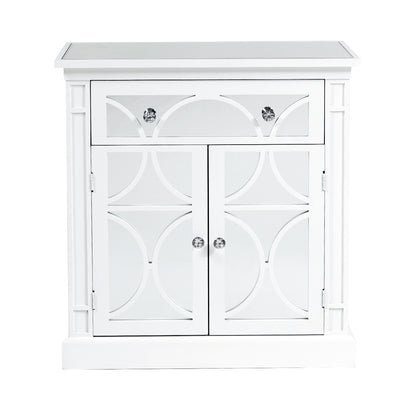 Torino 1 Drawer 2 Door Cabinet White Mirror Top