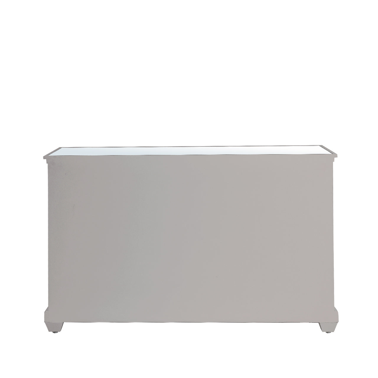 Torino 3 Drawer 3 Door Sideboard Grey Mirror Top with Round Satin Handle