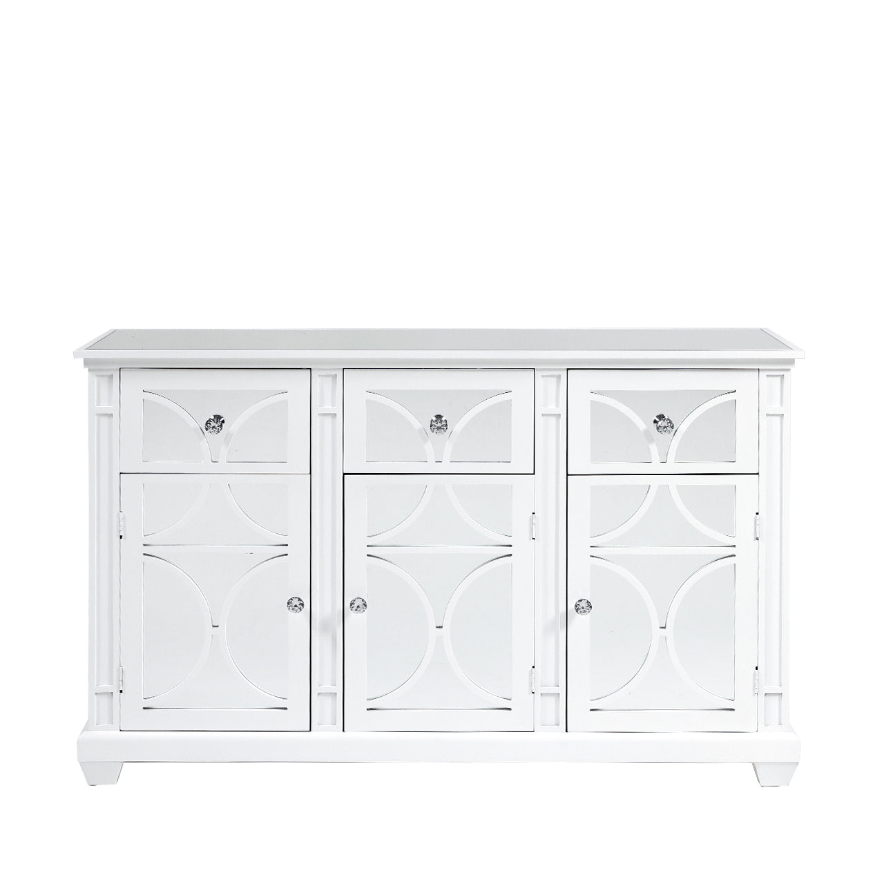 Torino 3 Drawer 3 Door Sideboard White Mirror Top