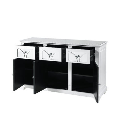 Torino 3 Drawer 3 Door Sideboard White Mirror Top