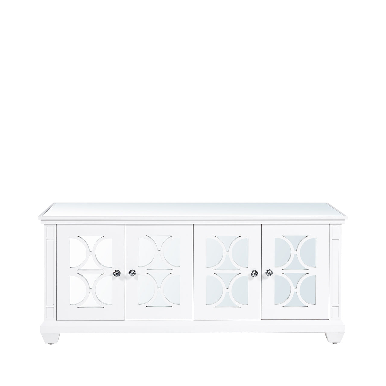 Torino 4 Drawer Entertainment Unit White Mirror Top