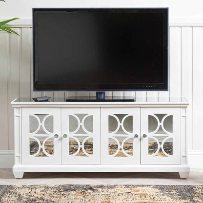 Torino 4 Drawer Entertainment Unit White Mirror Top