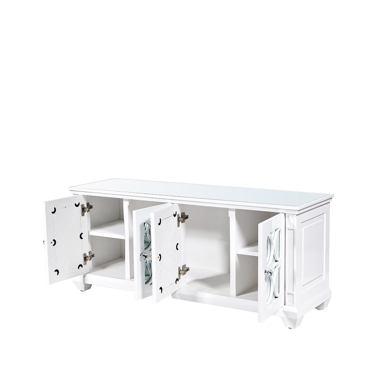 Torino 4 Drawer Entertainment Unit White Mirror Top