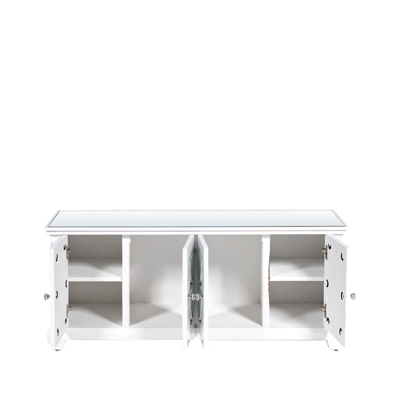 Torino 4 Drawer Entertainment Unit White Mirror Top