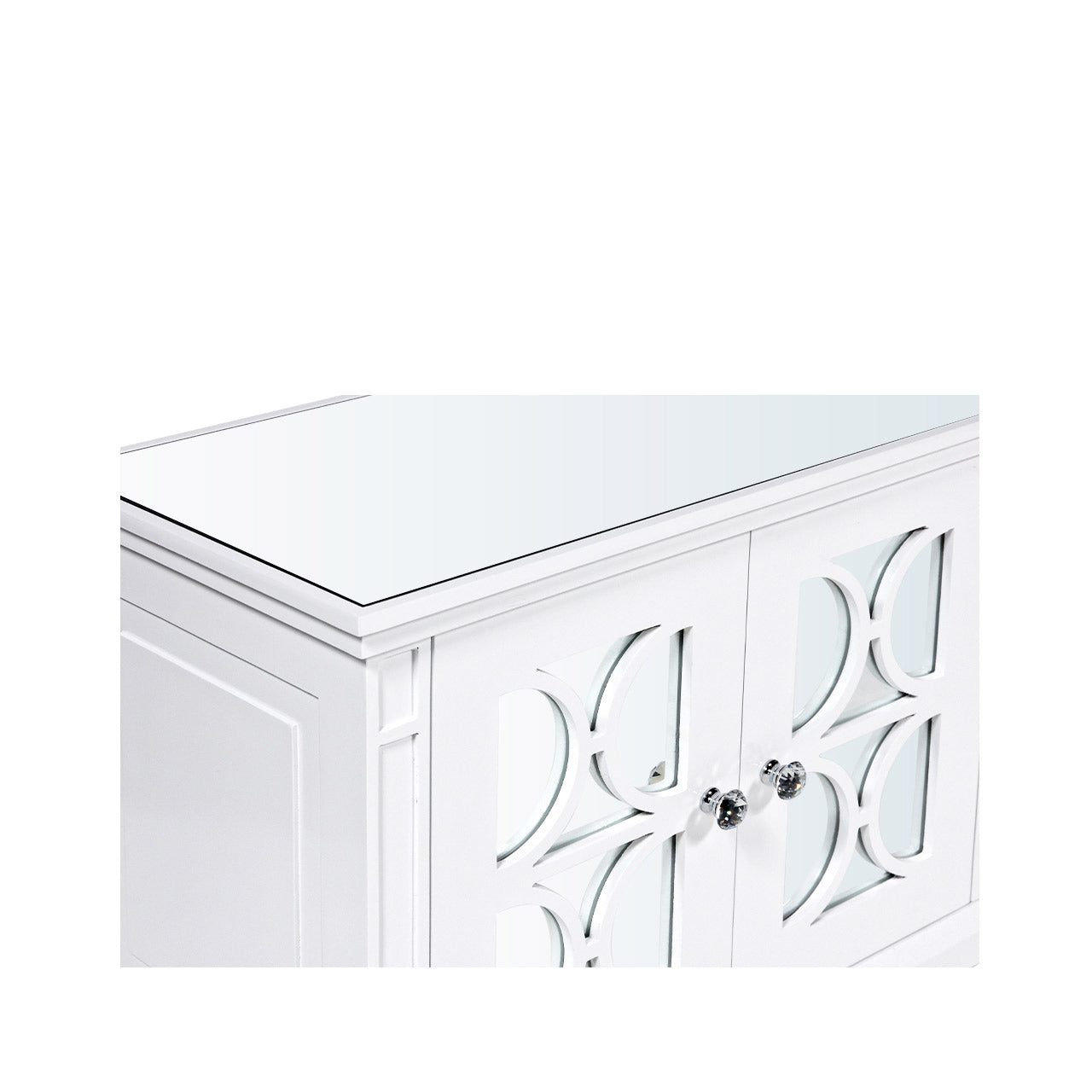 Torino 4 Drawer Entertainment Unit White Mirror Top