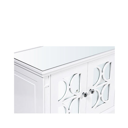 Torino 4 Drawer Entertainment Unit White Mirror Top