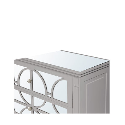 Torino 3 Drawer Chest Grey Mirror Top with Round Satin Handle