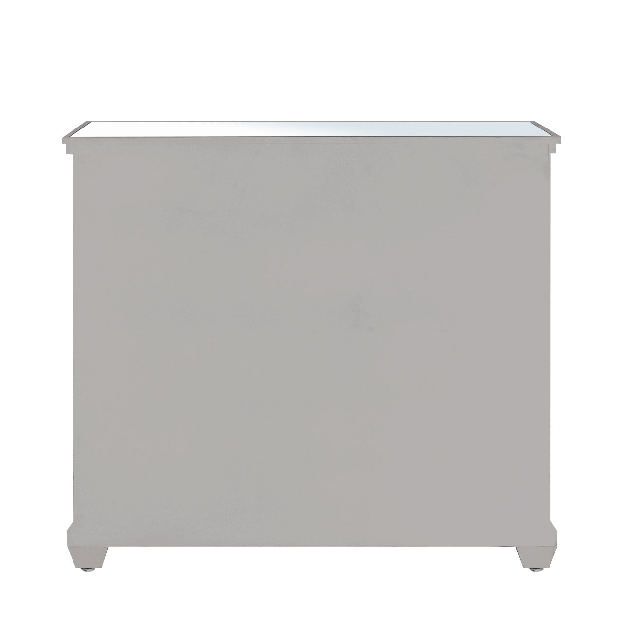 Torino 3 Drawer Chest Grey Mirror Top with Round Satin Handle