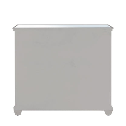 Torino 3 Drawer Chest Grey Mirror Top with Round Satin Handle