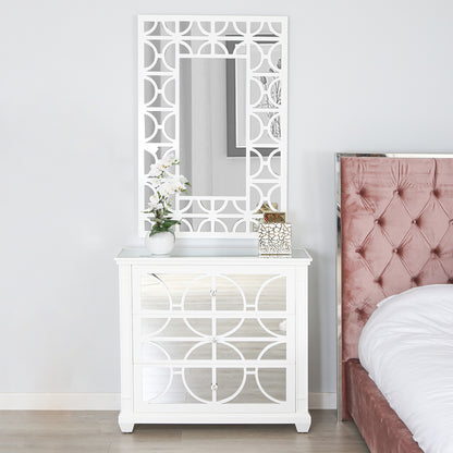 Torino 3 Drawer Chest White Mirror Top