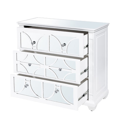 Torino 3 Drawer Chest White Mirror Top