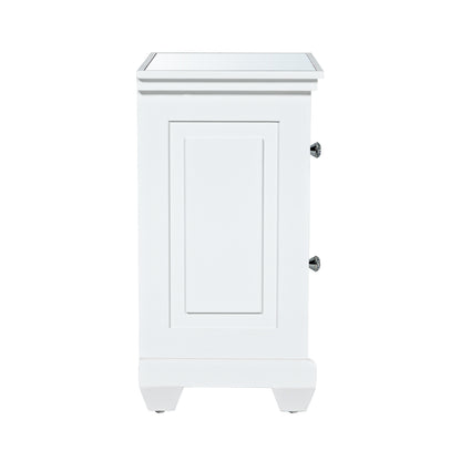 Torino 2 Drawer Bedside Cabinet White Mirror Top