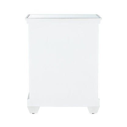 Torino 2 Drawer Bedside Cabinet White Mirror Top