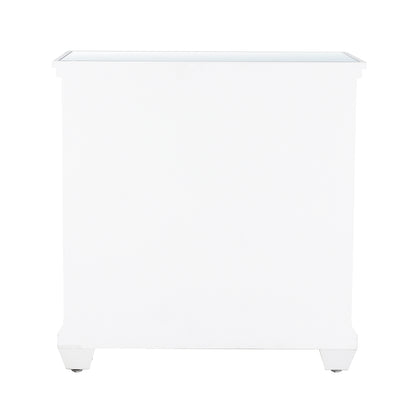 Torino 3 Drawer Wide Bedside Cabinet White Mirror Top