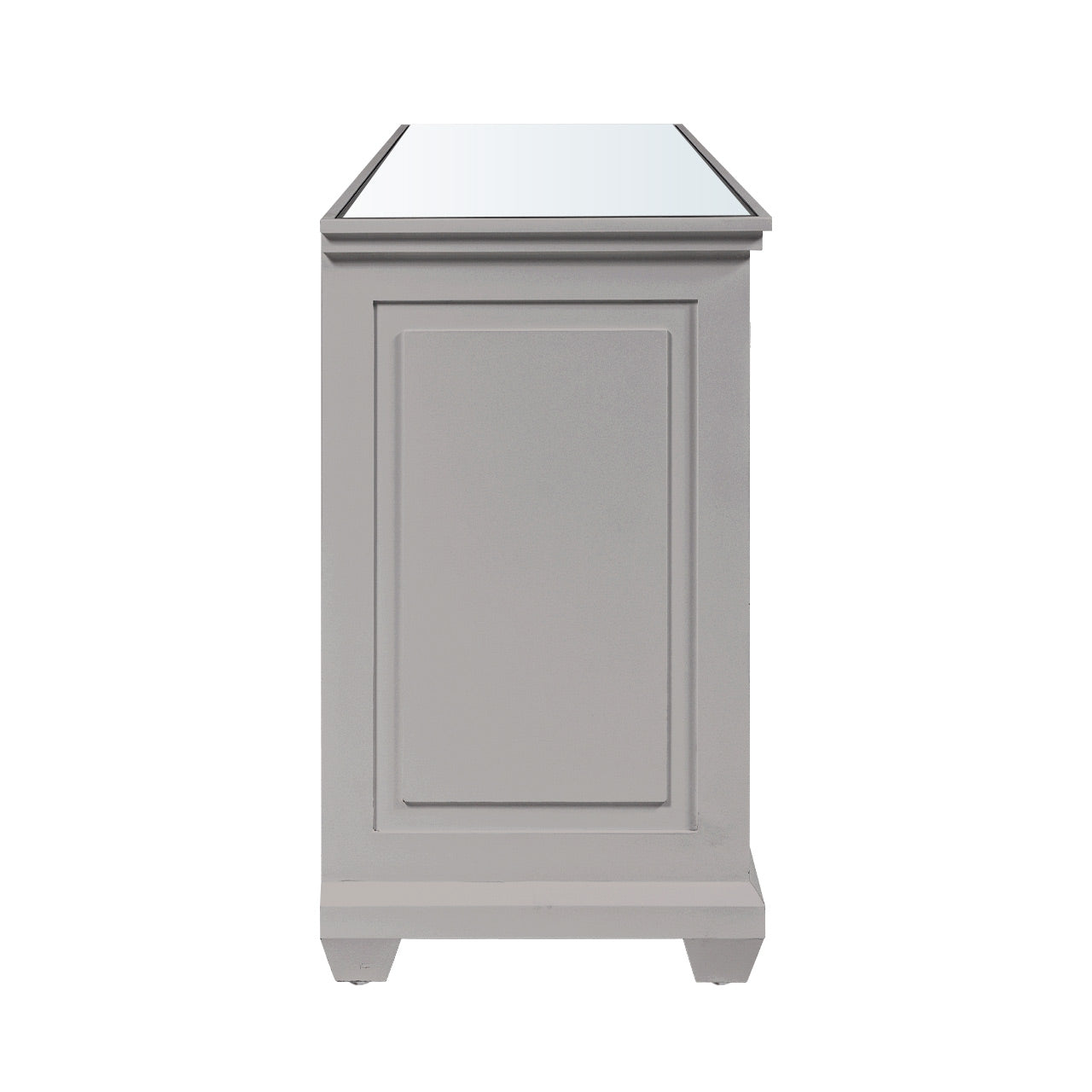 Torino 7 Drawer Chest Grey Mirror Top with Round Satin Handle