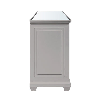 Torino 7 Drawer Chest Grey Mirror Top with Round Satin Handle