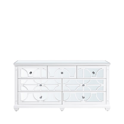 Torino 7 Drawer Chest White Mirror Top