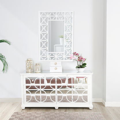 Torino 7 Drawer Chest White Mirror Top