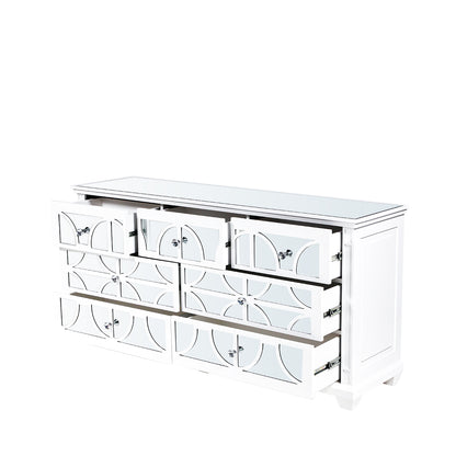 Torino 7 Drawer Chest White Mirror Top