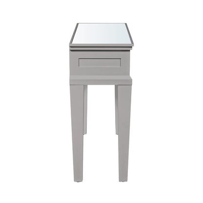 Torino 2 Drawer Console Table Grey with Round Satin Handle