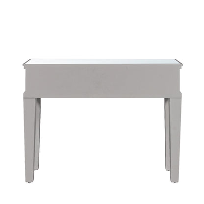 Torino 2 Drawer Console Table Grey with Round Satin Handle