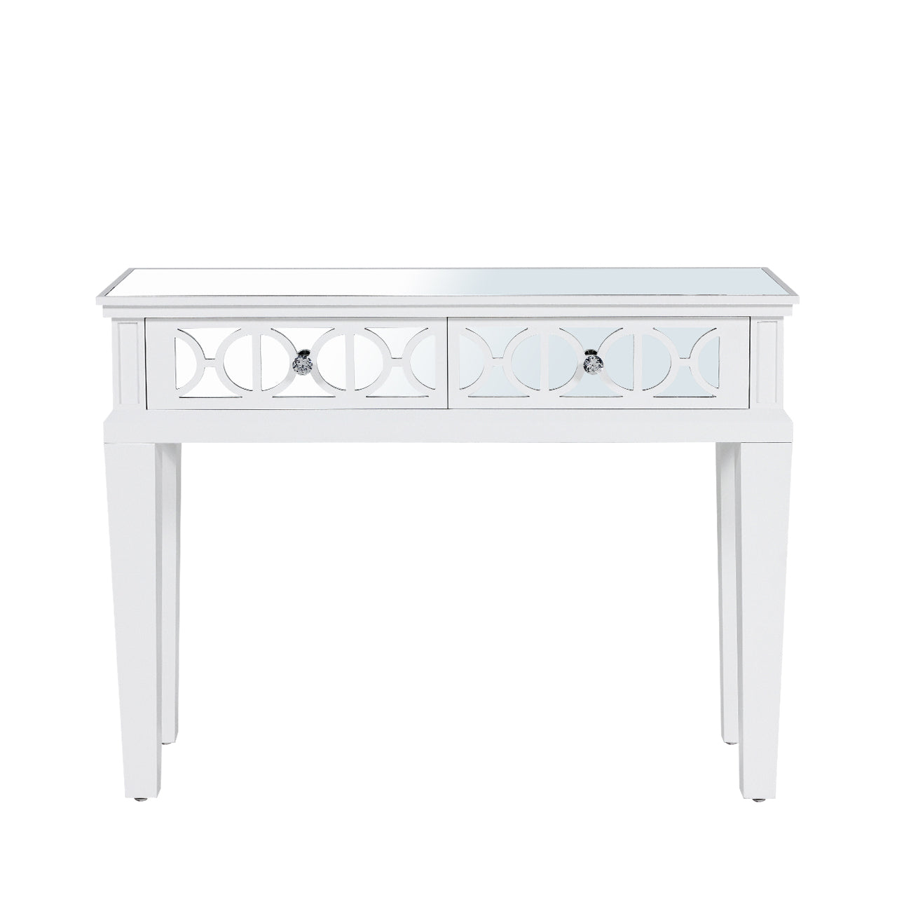 Torino 2 Drawer Console Table White Mirror Top