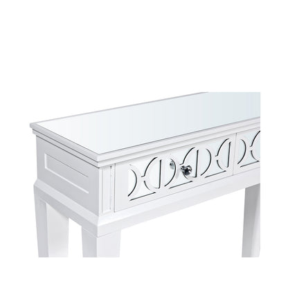 Torino 2 Drawer Console Table White Mirror Top