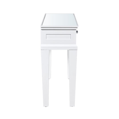 Torino 2 Drawer Console Table White Mirror Top