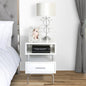 Victoria 1 Drawer Bedside Cabinet White & Chrome - D