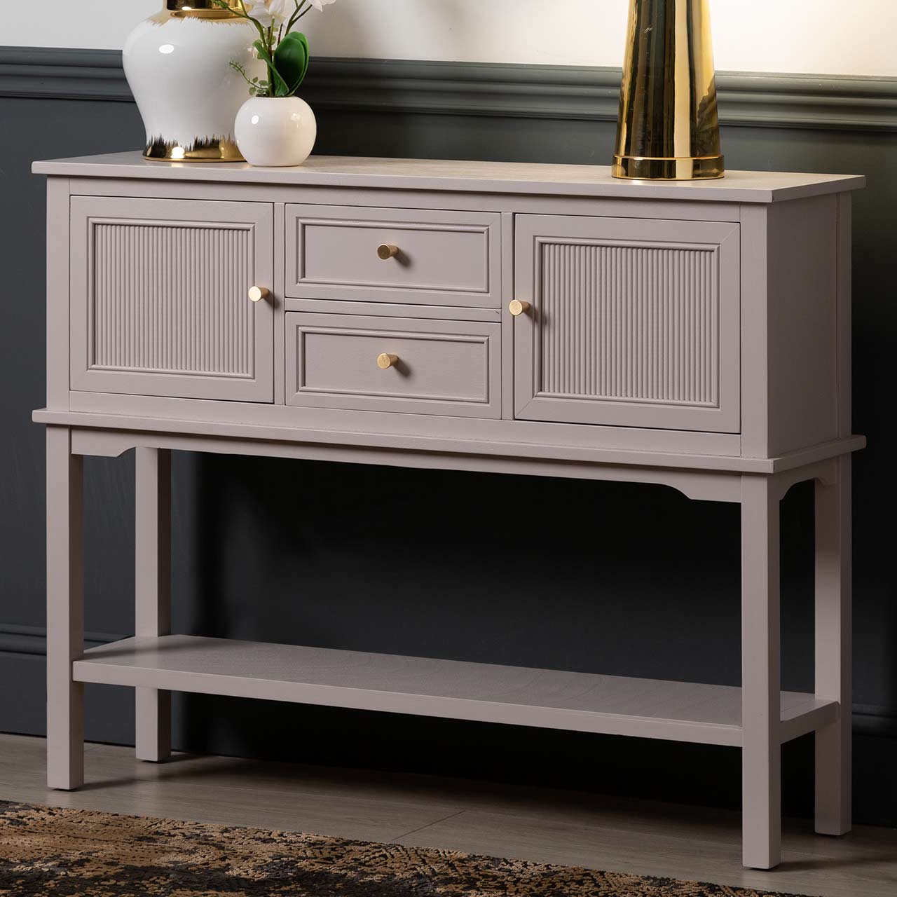 Lindon 2 Door 2 Drawer Sideboard Summer Grey-KD includes 2 sets of Handle in Nickel and Gold