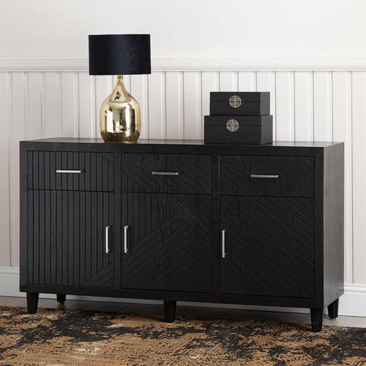 Solano 3 Drawer 3 Door Sideboard Black