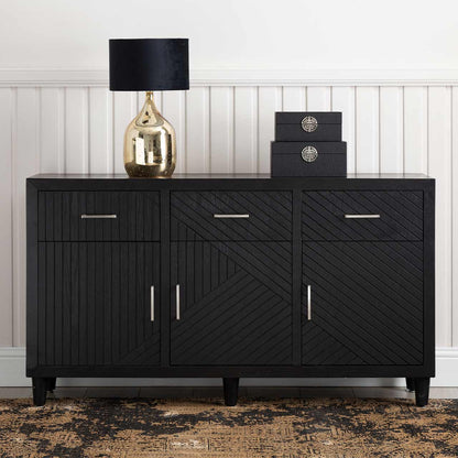 Solano 3 Drawer 3 Door Sideboard Black