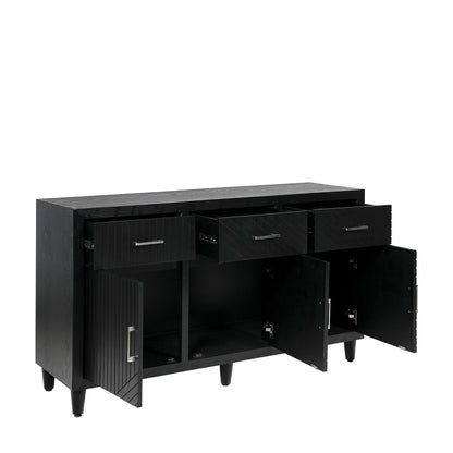 Solano 3 Drawer 3 Door Sideboard Black