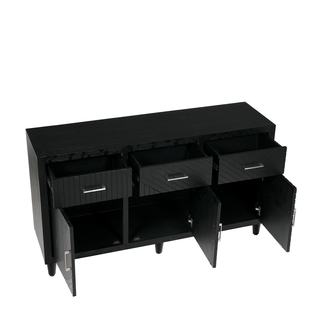 Solano 3 Drawer 3 Door Sideboard Black