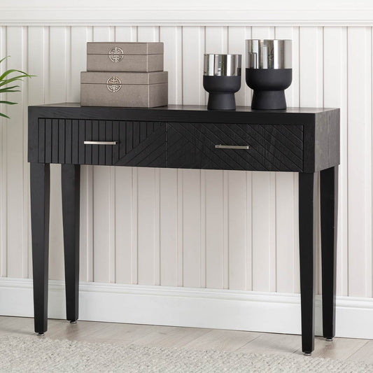 Solano 2 Drawer Console Table Black - KD Legs