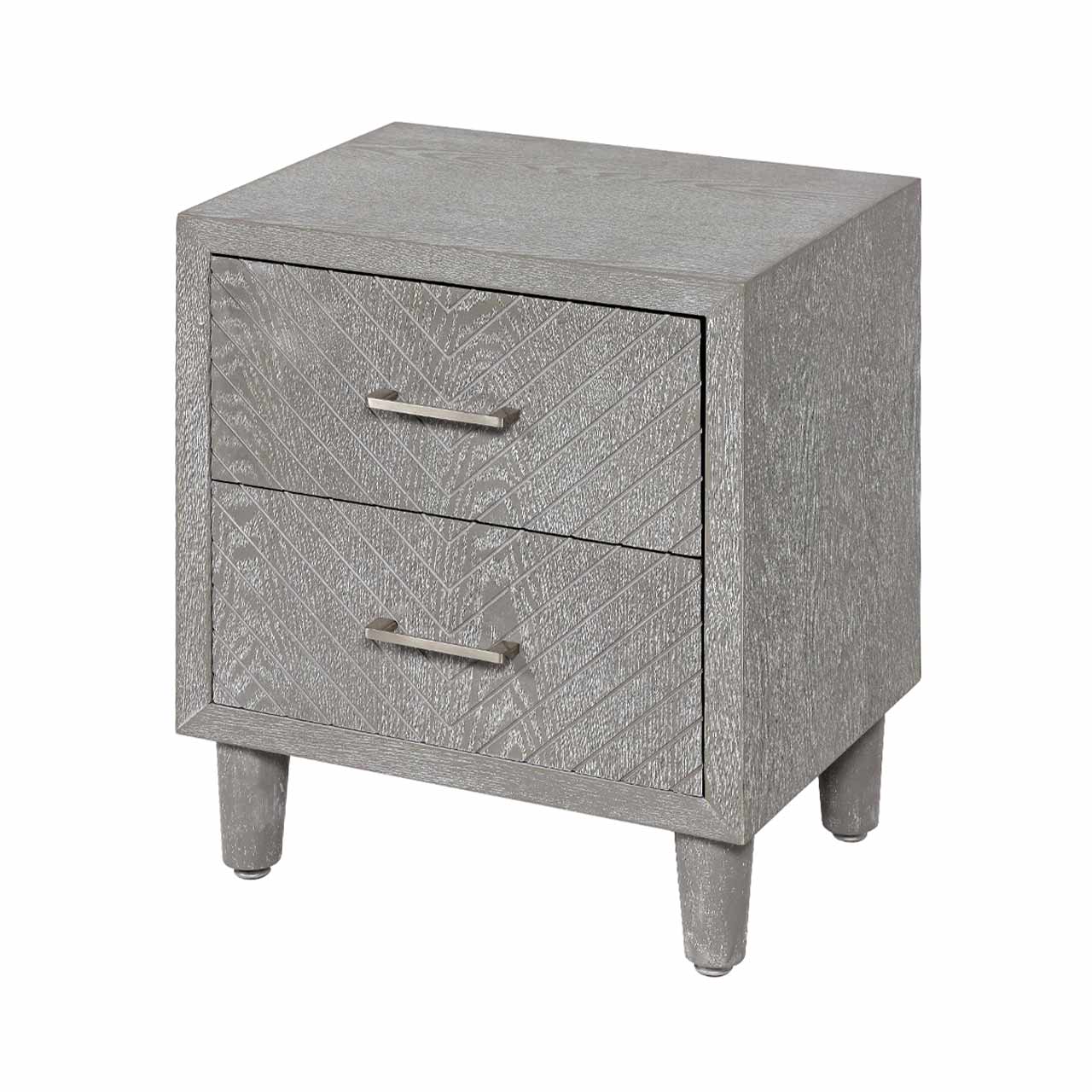 Venus 2 Drawer Bedside Cabinet Grey Elm-KD Legs