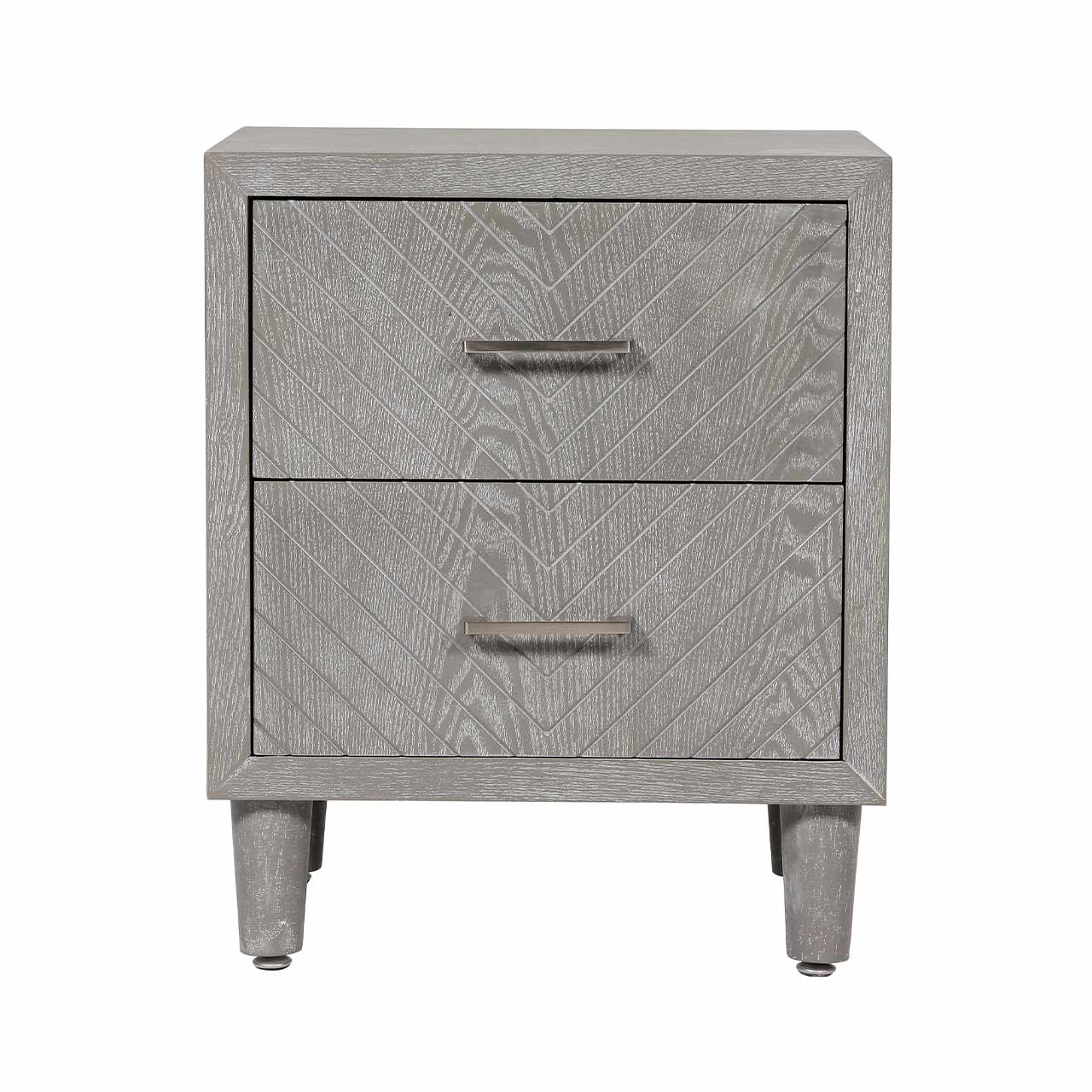 Venus 2 Drawer Bedside Cabinet Grey Elm-KD Legs