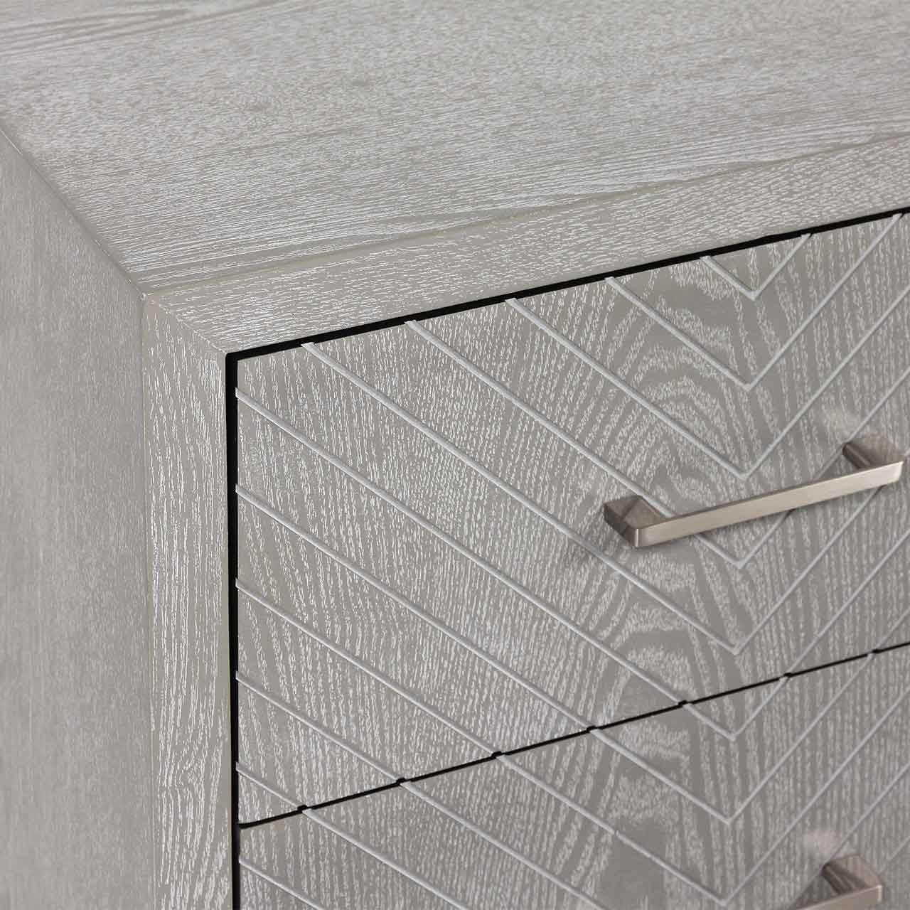 Venus 2 Drawer Bedside Cabinet Grey Elm-KD Legs