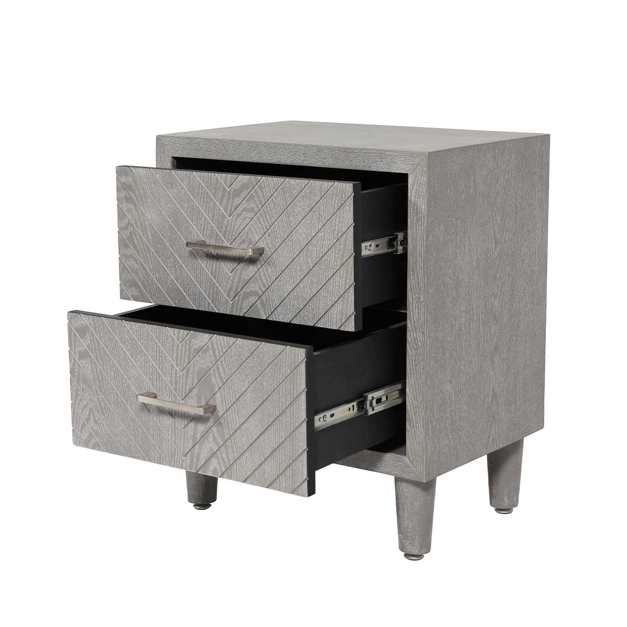 Venus 2 Drawer Bedside Cabinet Grey Elm-KD Legs