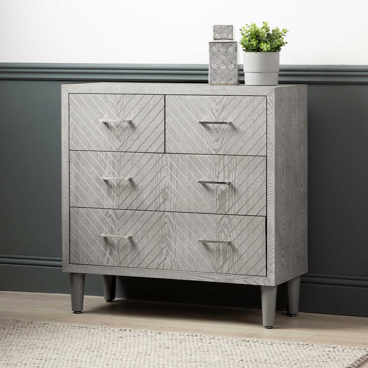 Venus 4 Drawer Chest Grey Elm - KD Legs