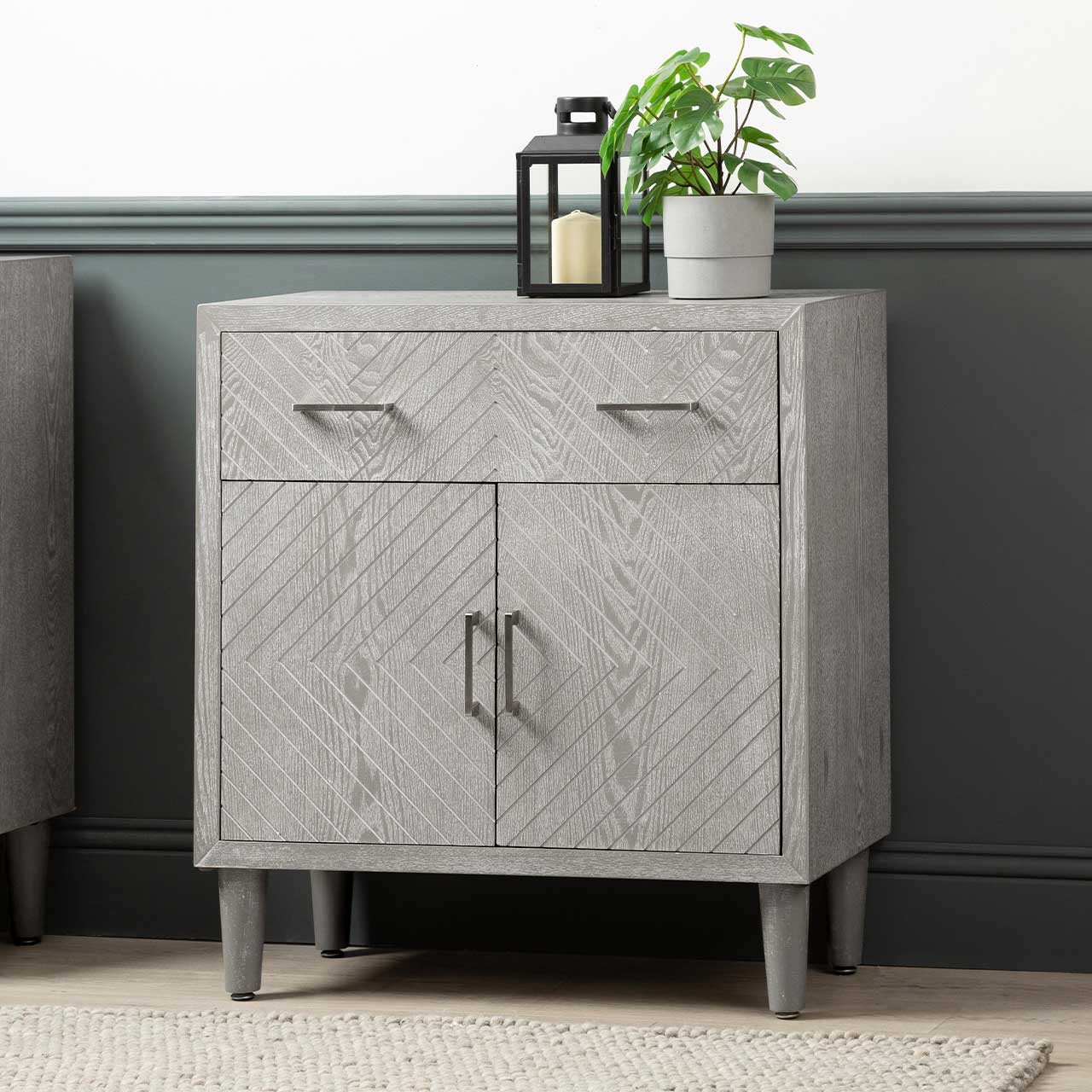 Venus 1 Drawer 2 Door Cabinet Grey Elm - KD Legs